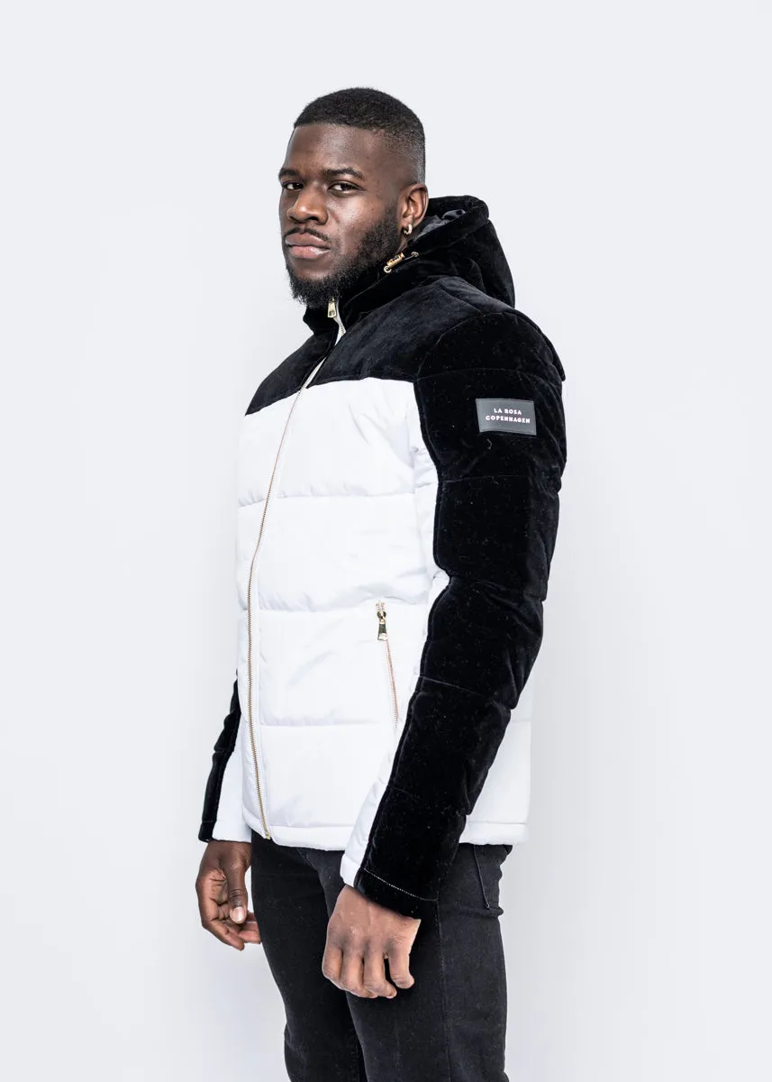 DOWN JACKET - WHITE/BLACK VELVET