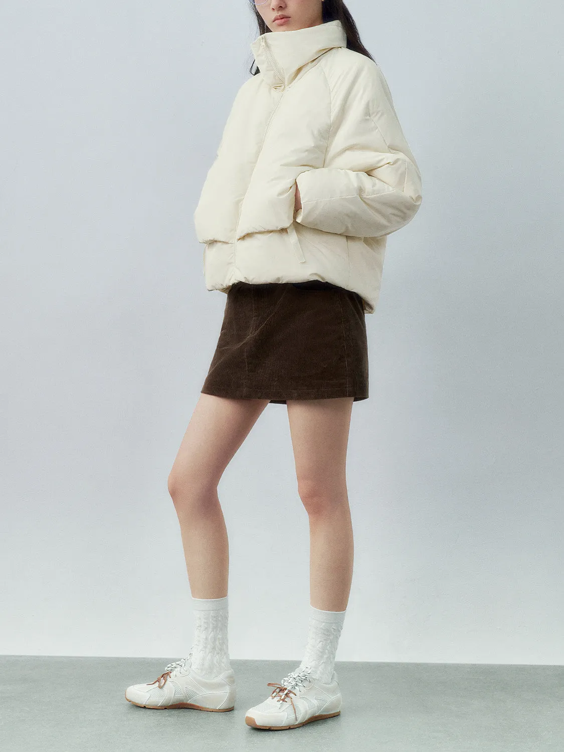 Padded Down Zip Front Puffer Jackets