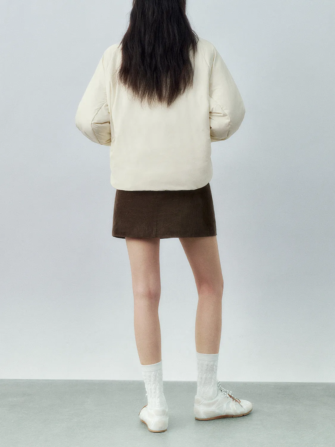 Padded Down Zip Front Puffer Jackets