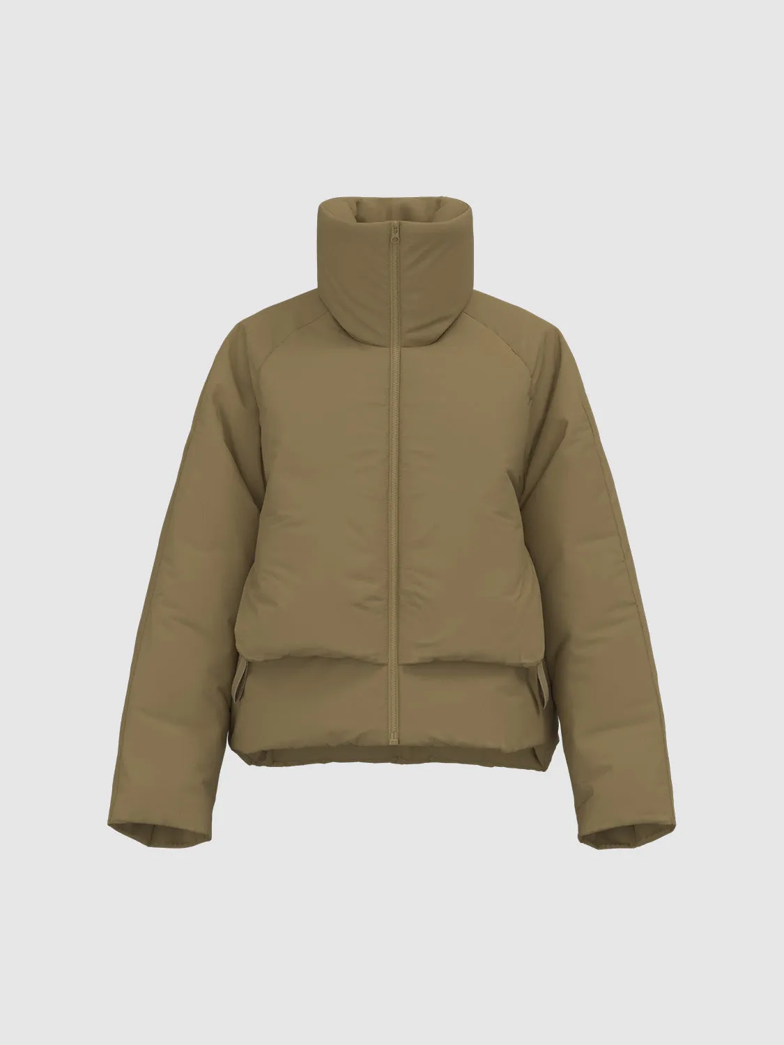 Padded Down Zip Front Puffer Jackets