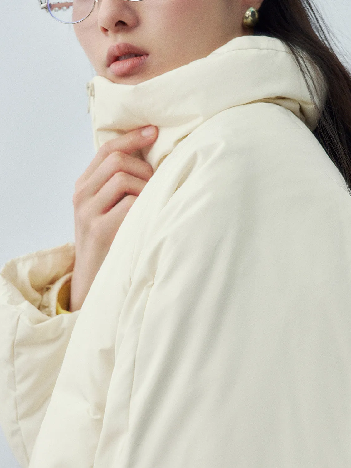 Padded Down Zip Front Puffer Jackets