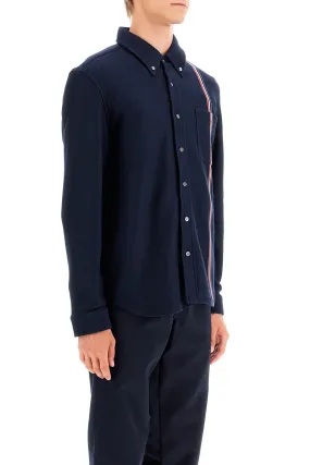 "button-down overshirt in knit with tricolor