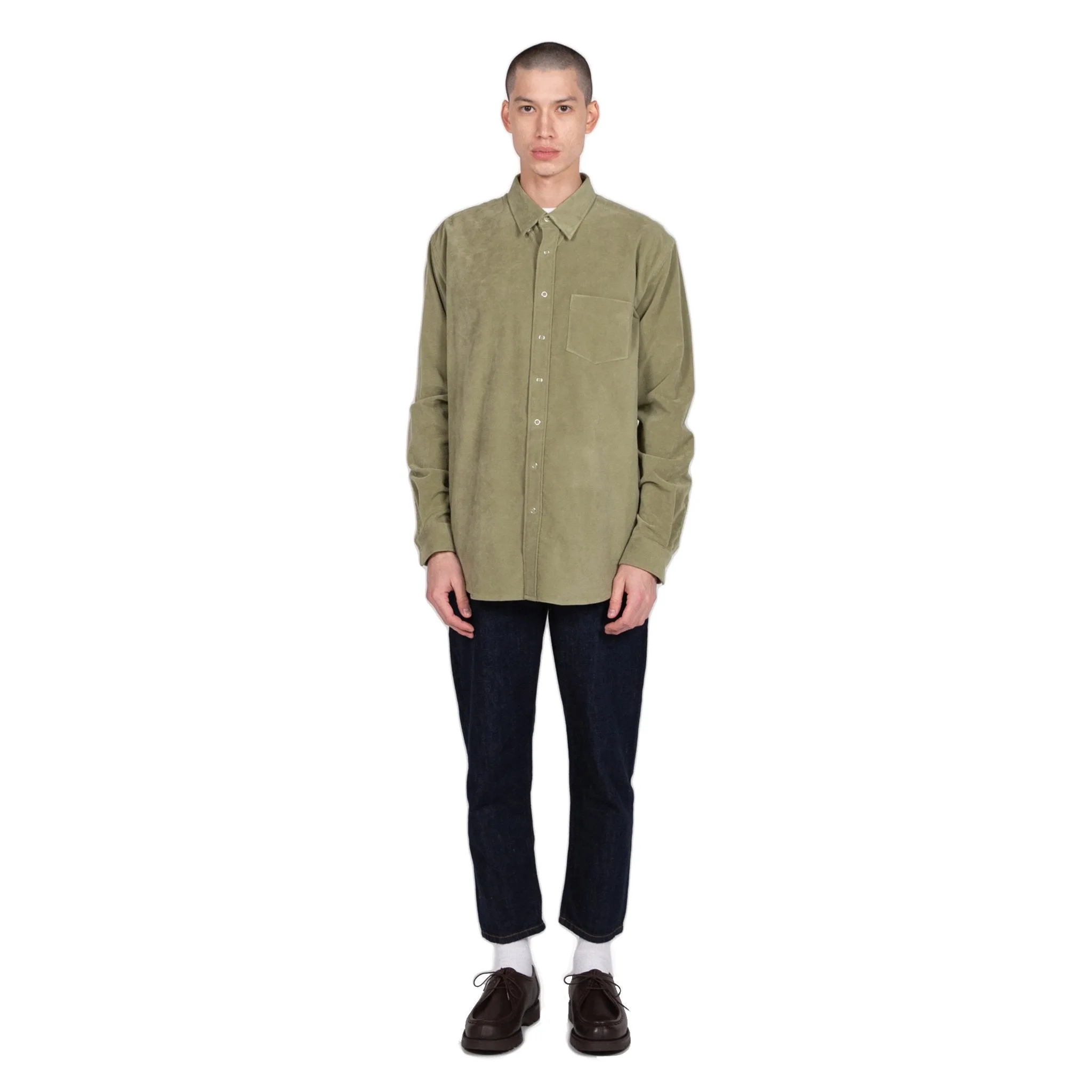 Shirt Button Under Moleskin - Olive