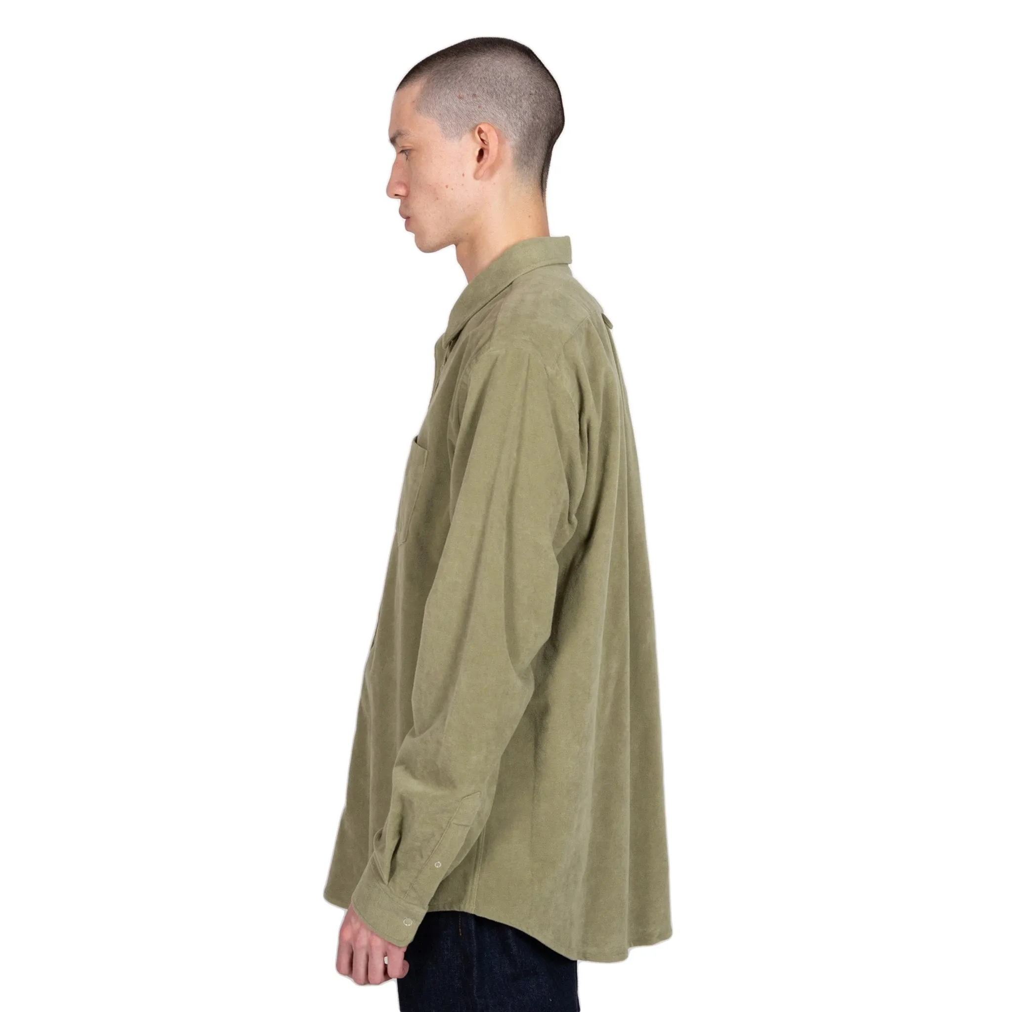 Shirt Button Under Moleskin - Olive