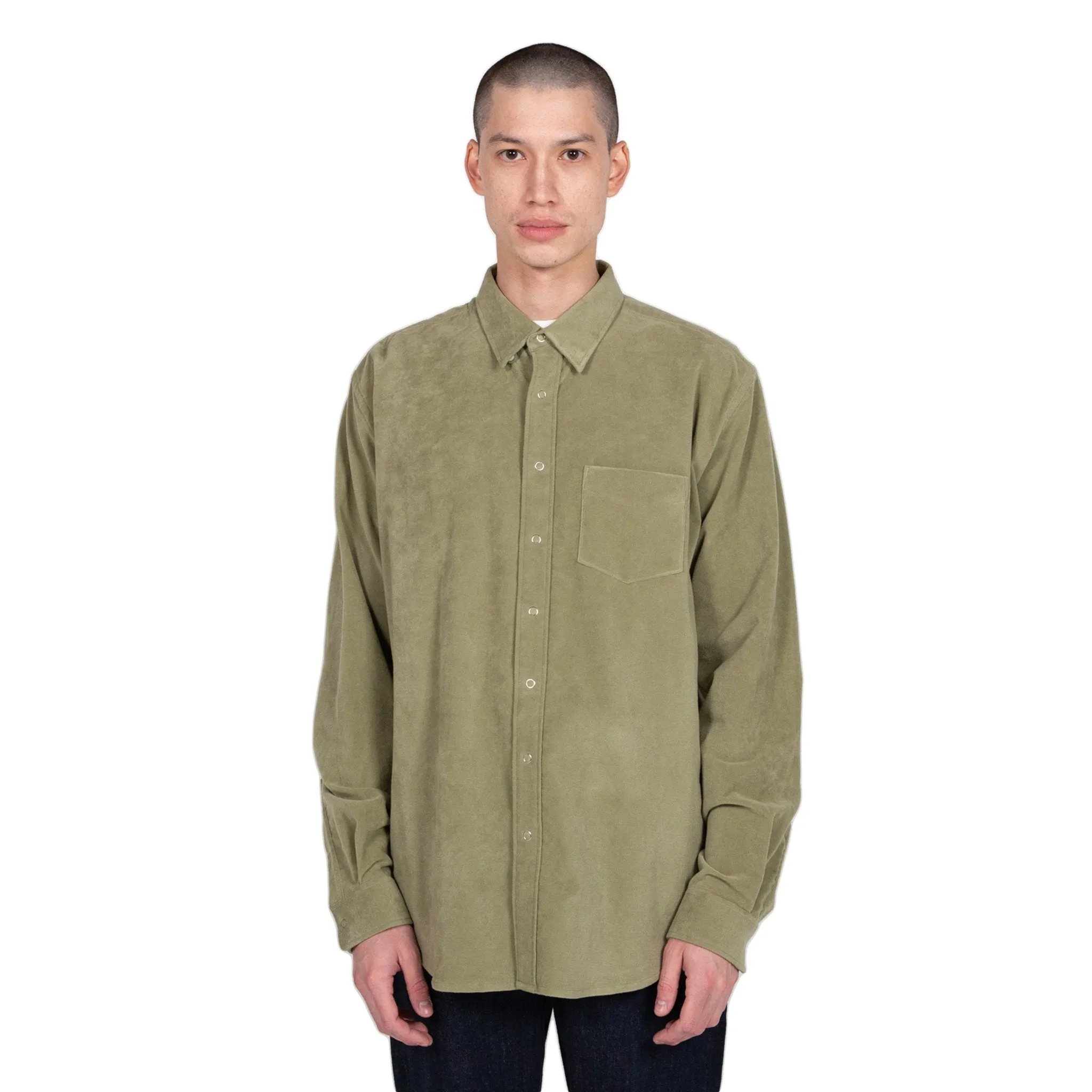 Shirt Button Under Moleskin - Olive