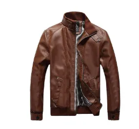 Slim Fit Cowhide Biker Jacket For Men