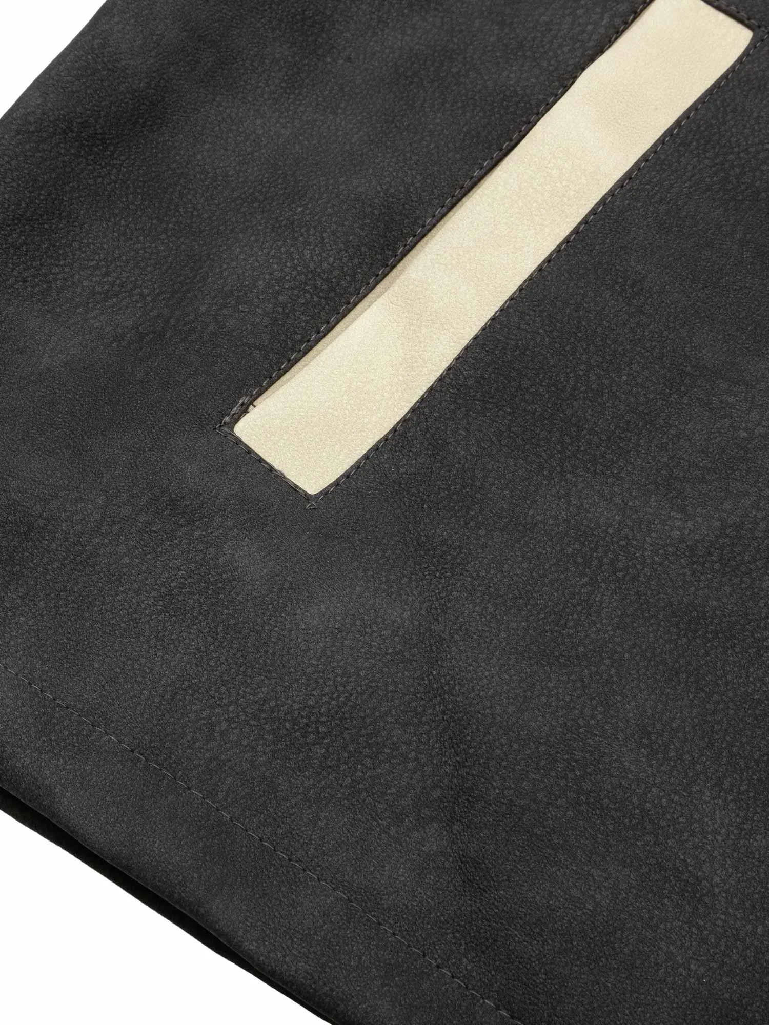 Thesupermade  Contrast Color Suede PU Leather Jacket