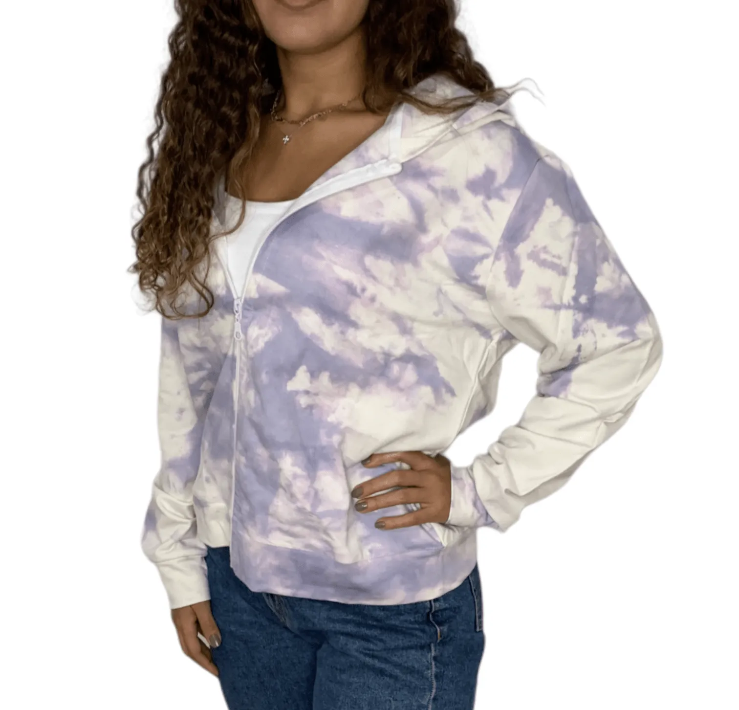 Tie Dye Hoodie Bershka Jacket - Purple